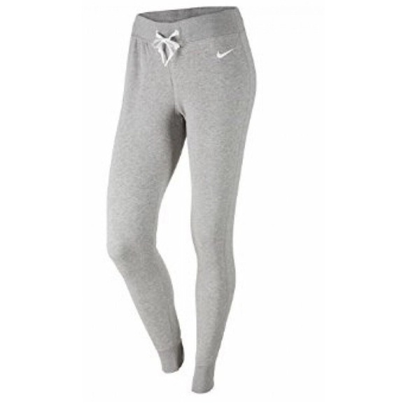 Nike‎ Club Pant Tight Women's XL Grey Heather Joggers Fleece Y2K *spots - Picture 1 of 11